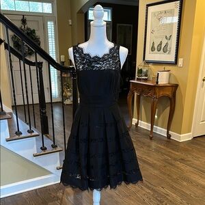 Elegant White House Black Market Black Lace Dress - Worn Once